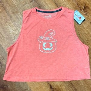 Athletic Crop Top- Halloween- Pumpkin- Orange